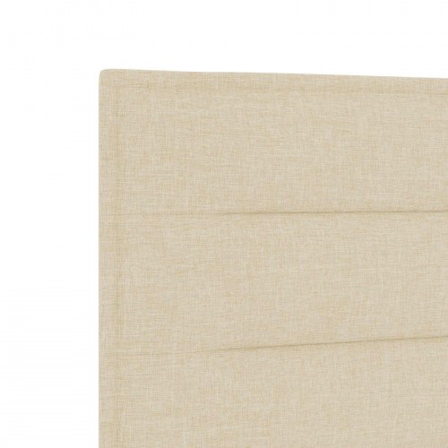 LED boksmadrasseng 140 x 200 cm med madras og justerbar hovedgavl - cremefarvet