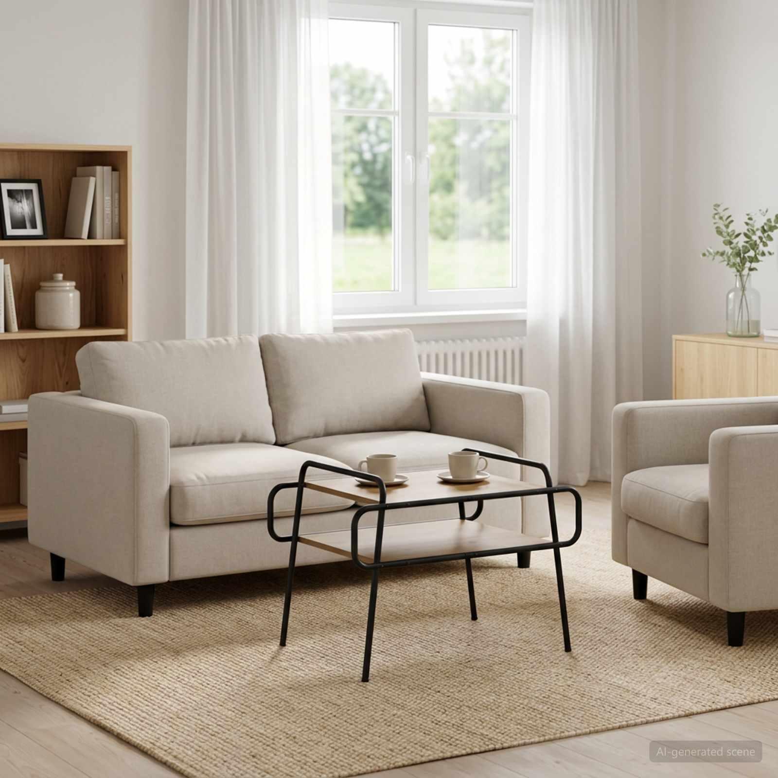 vidaXL Sofabord Artisan-eg 70 x 50 x 51 cm Konstrueret træ
