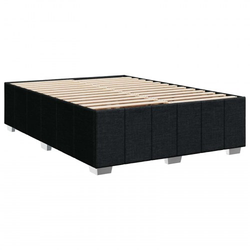 LED boksmadrasseng med madras 140 x 190 cm i sort stof