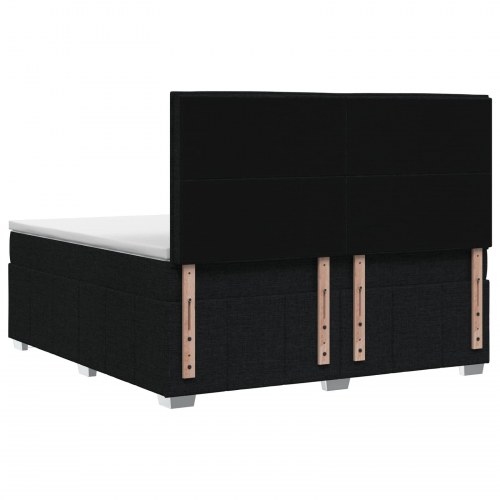 LED boksmadrasseng med madras 140 x 190 cm i sort stof