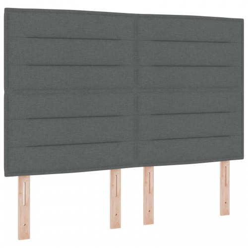 LED boksmadrasseng med madras 140 x 190 cm - mørkegrå stof