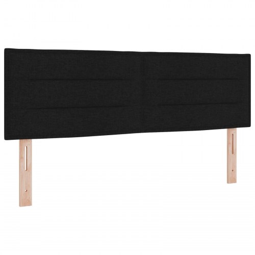 LED opbevaringsseng med madras 160 x 200 cm i sort stof