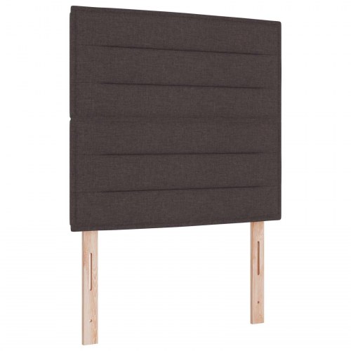 LED boksmadrasseng 120 x 200 cm med madras og topmadras - mørk brun stof