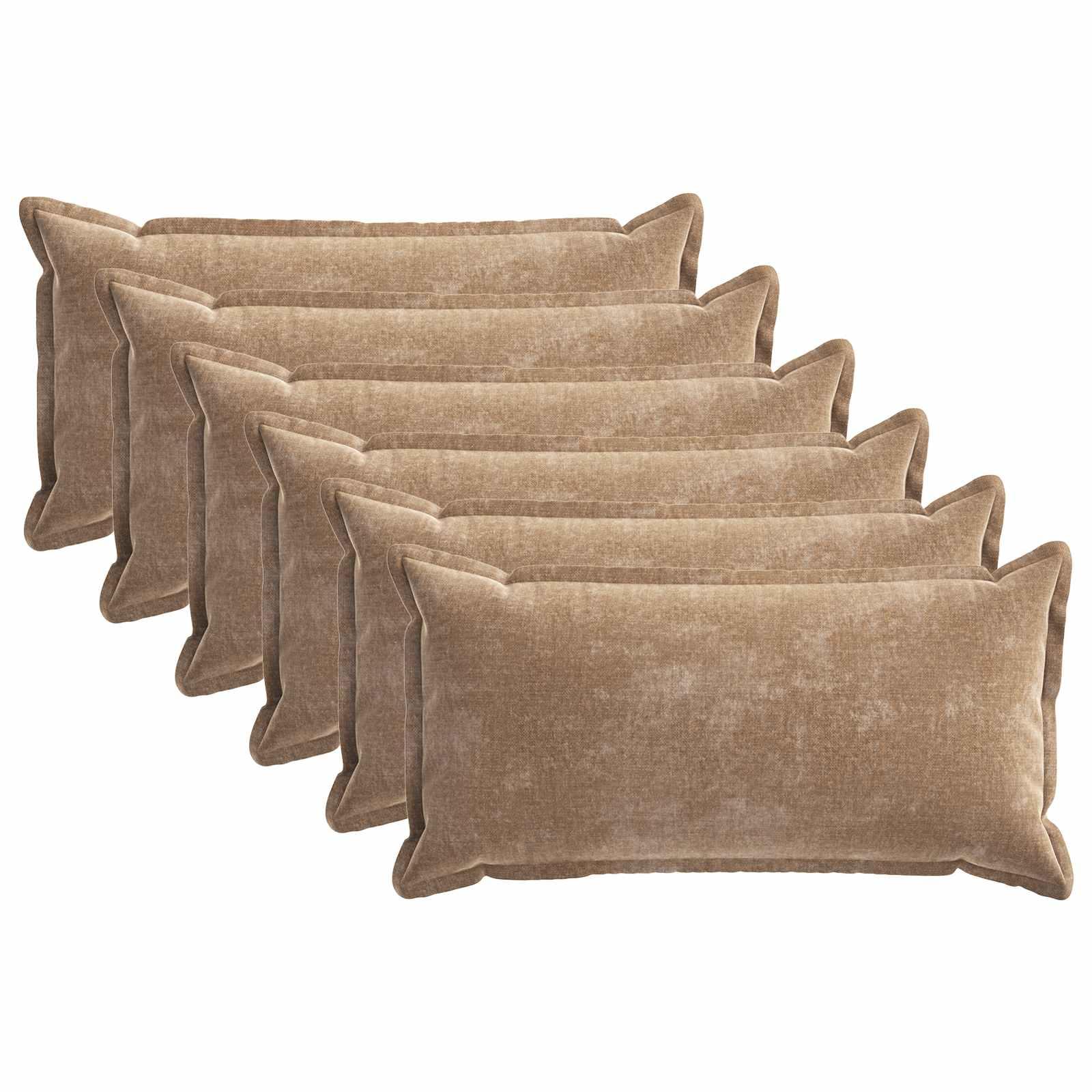 Pudebetræk 6 stk. HOUTEN brun 40 x 70 cm i chenille stof