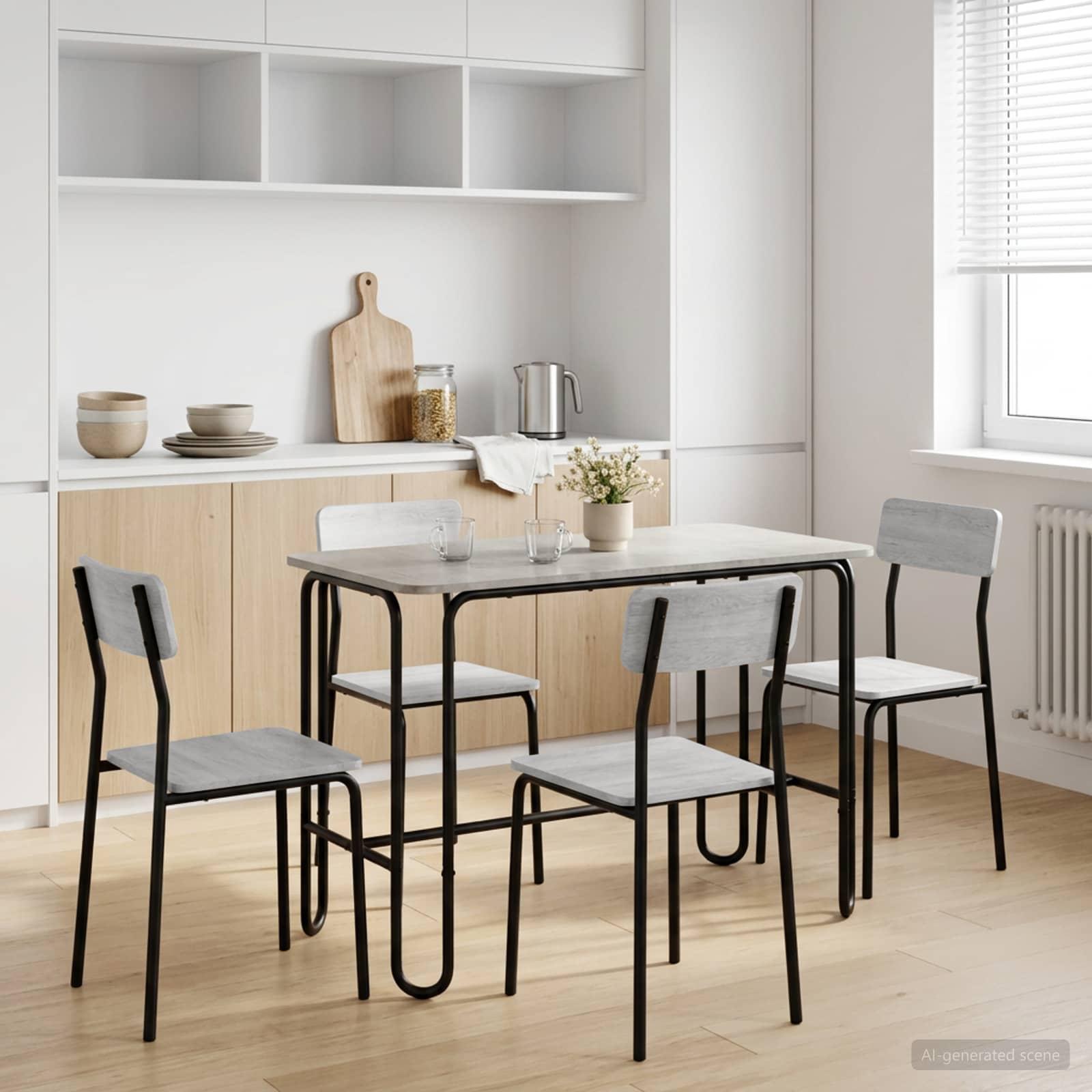 Spisebord 100 x 50 x 75 cm i konstrueret træ - betongrå rektangulært spisebord