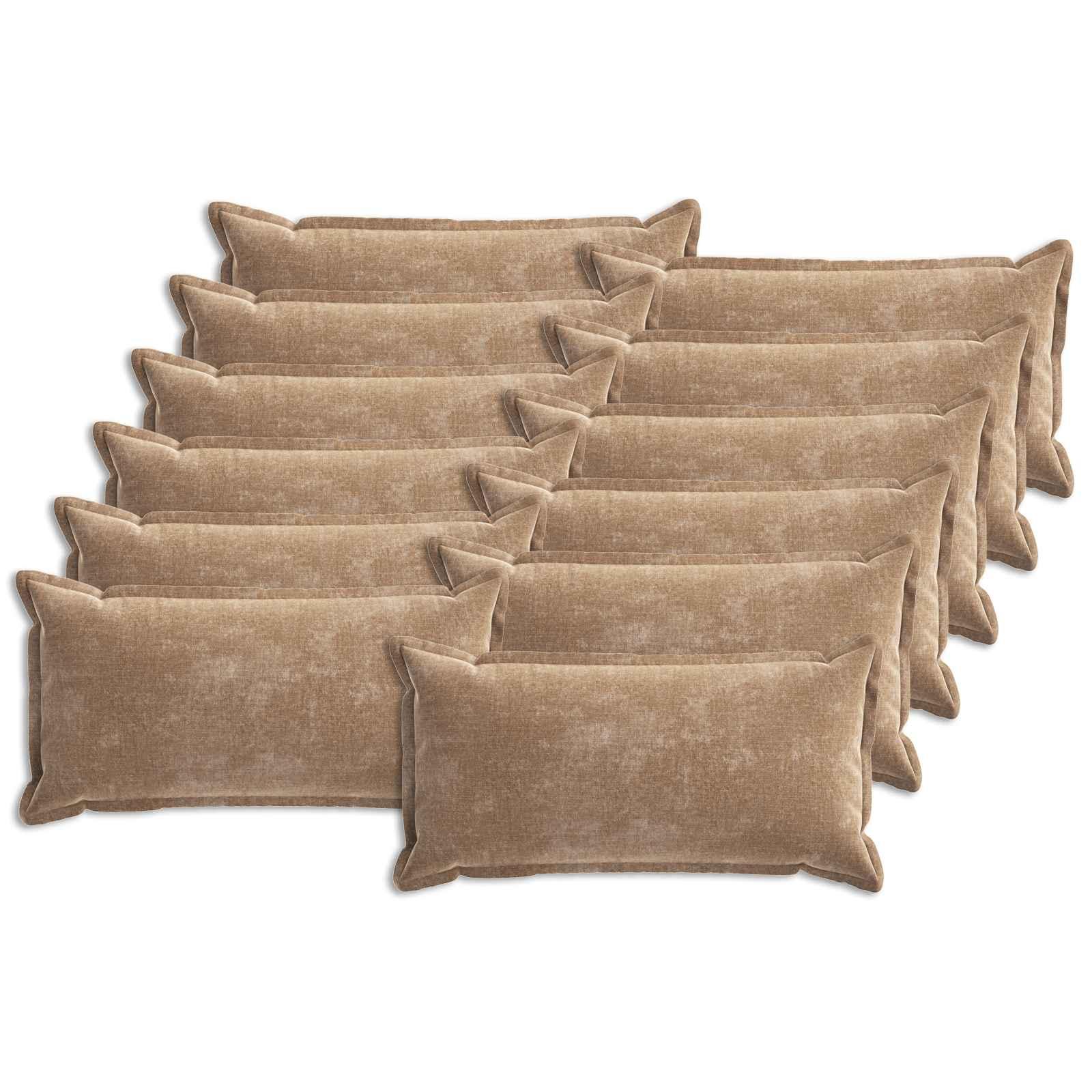 Pudebetræk HOUTEN brun 40 x 80 cm chenille stof 12 stk.