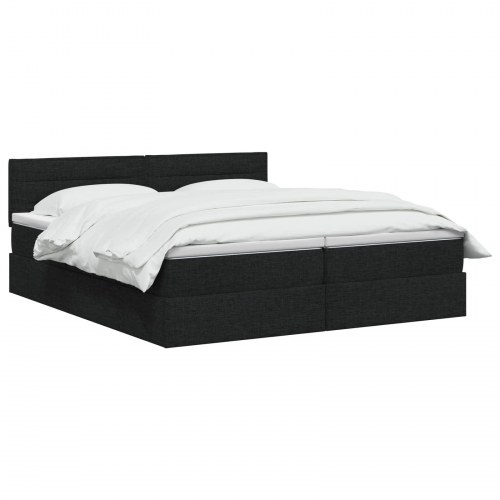 Seng med opbevaring og madras 140 x 190 cm sort