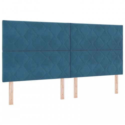 Ottoman seng med madras og hovedgærde 2 stk. 200 x 200 cm mørk blå fløjl