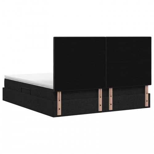 Seng med opbevaring og madras sort 180 x 200 cm stof