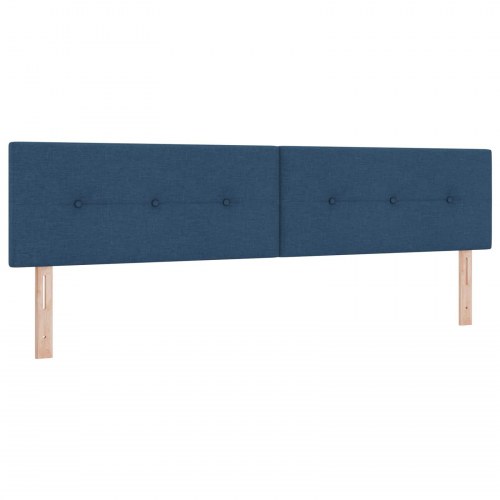 Opbevaringsseng med hovedgærde 2 stk. blå kunstlæder 200 x 200 cm