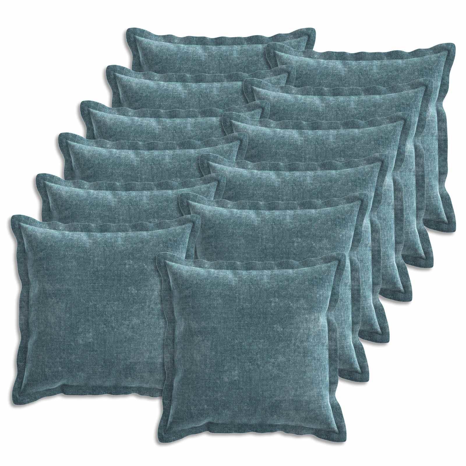 Pudebetræk HOUTEN blå 40 x 40 cm i chenille stof, 12 stk.