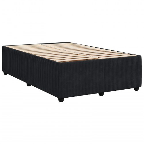 Boksmadras seng med topmadras og justerbar hovedgavl 120 x 200 cm i sort fløjl