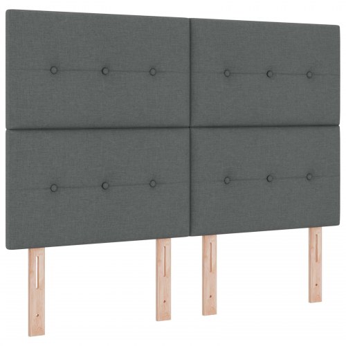 Seng med opbevaring og madras 140 x 200 cm mørkegrå kunstlæder