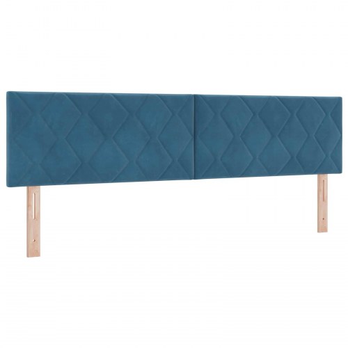 Opbevaringsseng med hovedgærde 180 x 200 cm i mørk blå fløjl