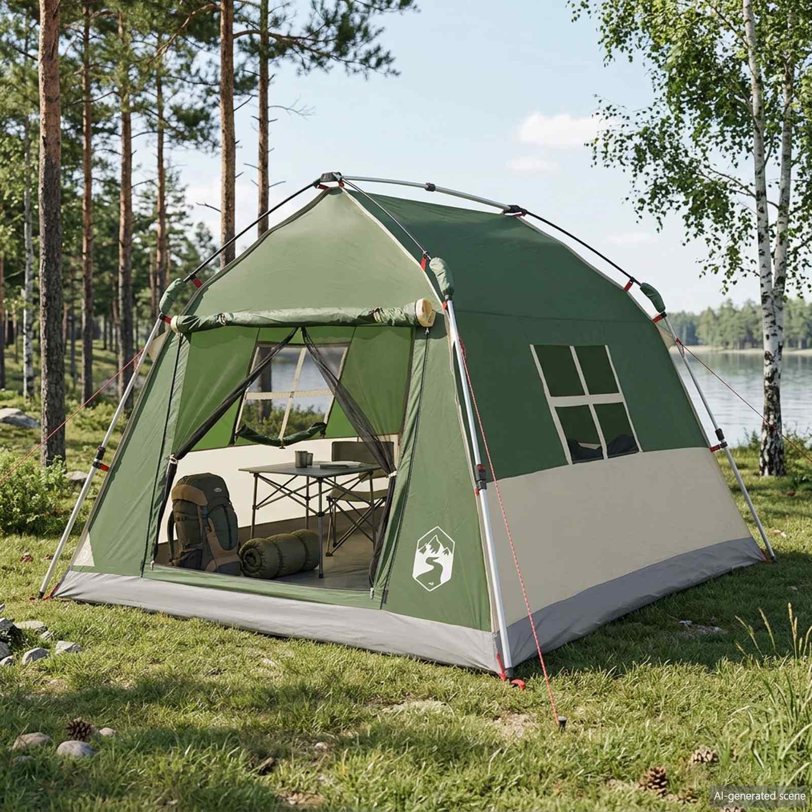 Instant telt til 2 personer vandafvisende 215 x 190 x 126 cm grøn