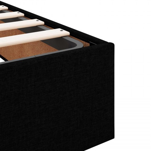 Seng med opbevaring og madras sort 90 x 190 cm stof