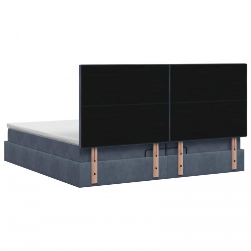 Ottoman seng med madras 200 x 200 cm mørkegrå fløjl