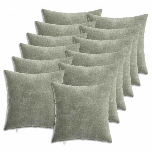 Pudebetræk HEERLEN 6 stk. grøn 35 x 35 cm i chenille