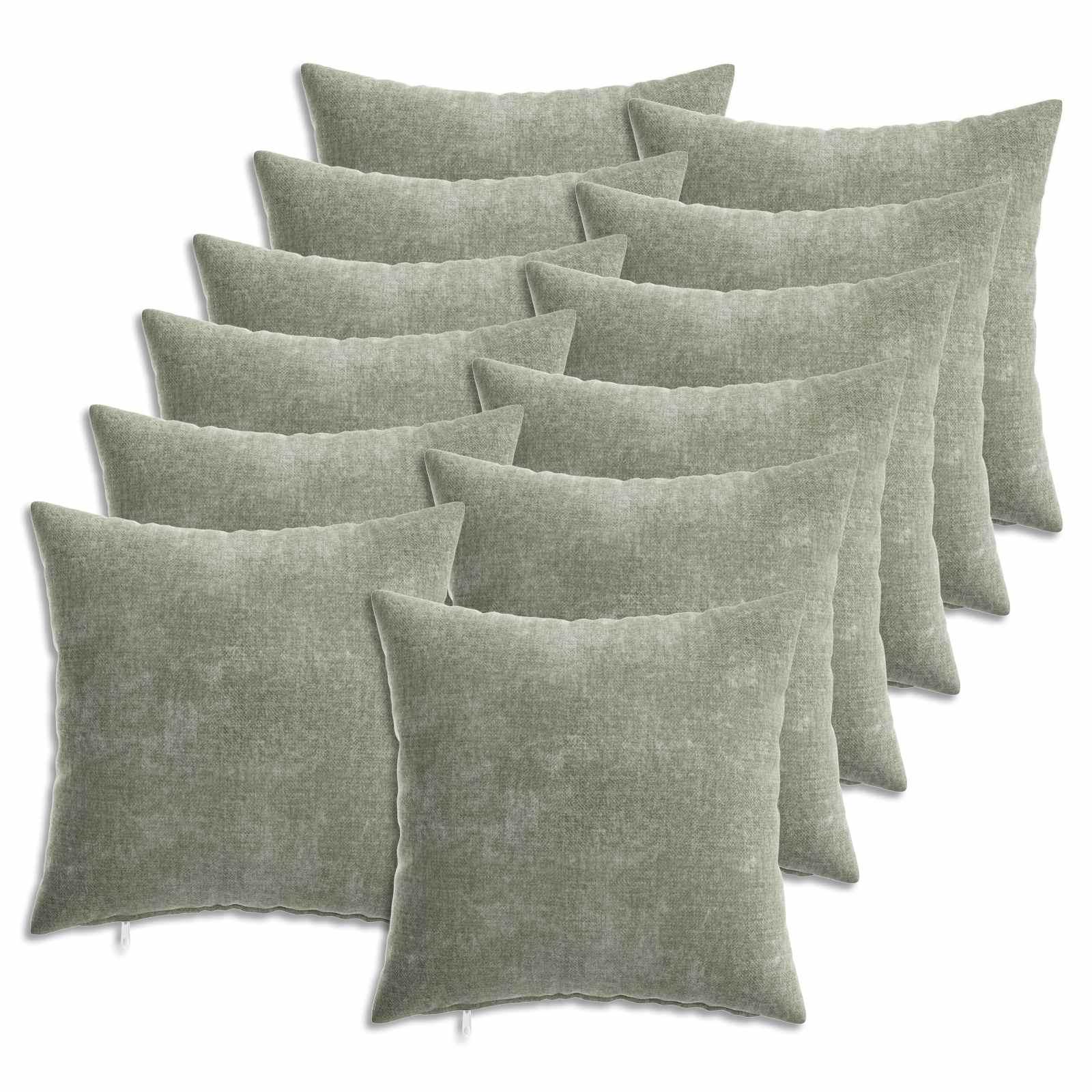 Pudebetræk HEERLEN 6 stk. grøn 35 x 35 cm i chenille