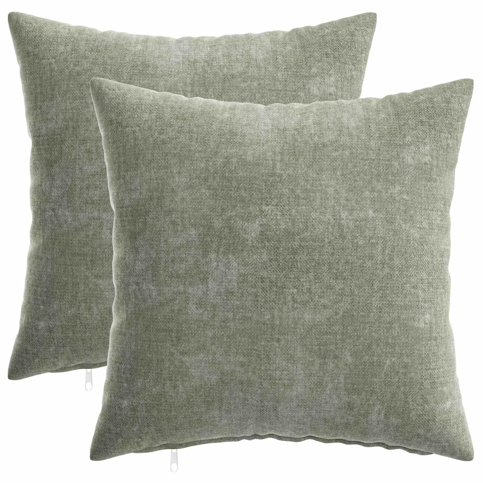 Pudebetræk 2 stk. HEERLEN grøn 35 x 35 cm i chenille stof