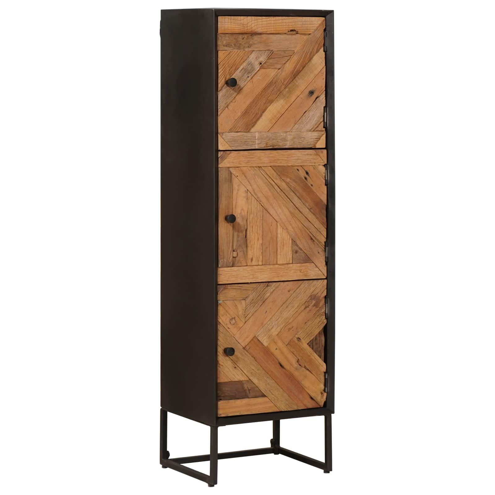Højskab med 3 døre 35 x 30 x 120 cm i genbrugstræ