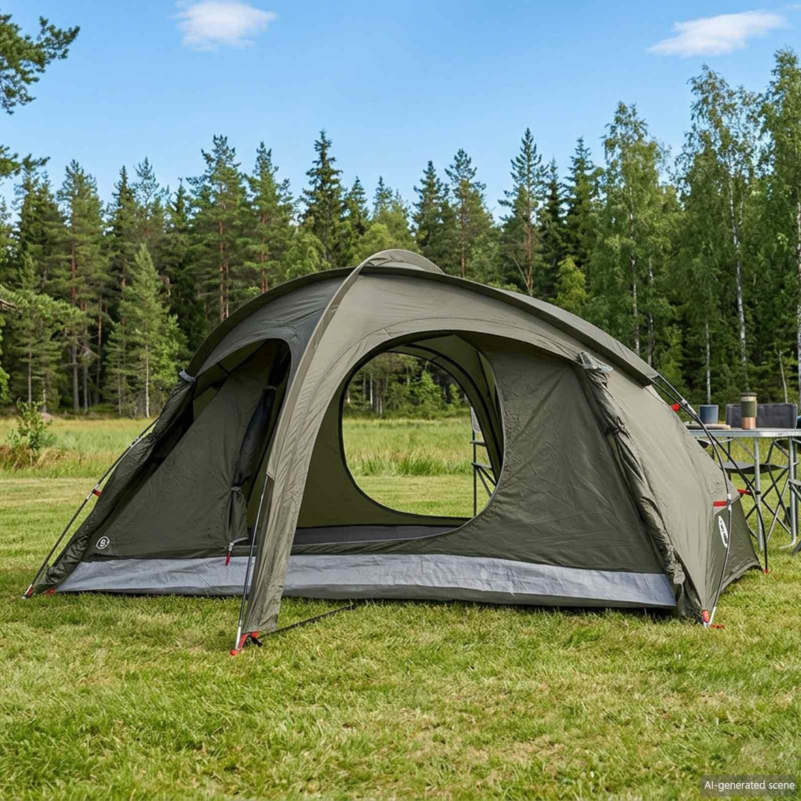 vidaXL Trekking telt med regnslag vandafvisende 2-personers Army Grøn