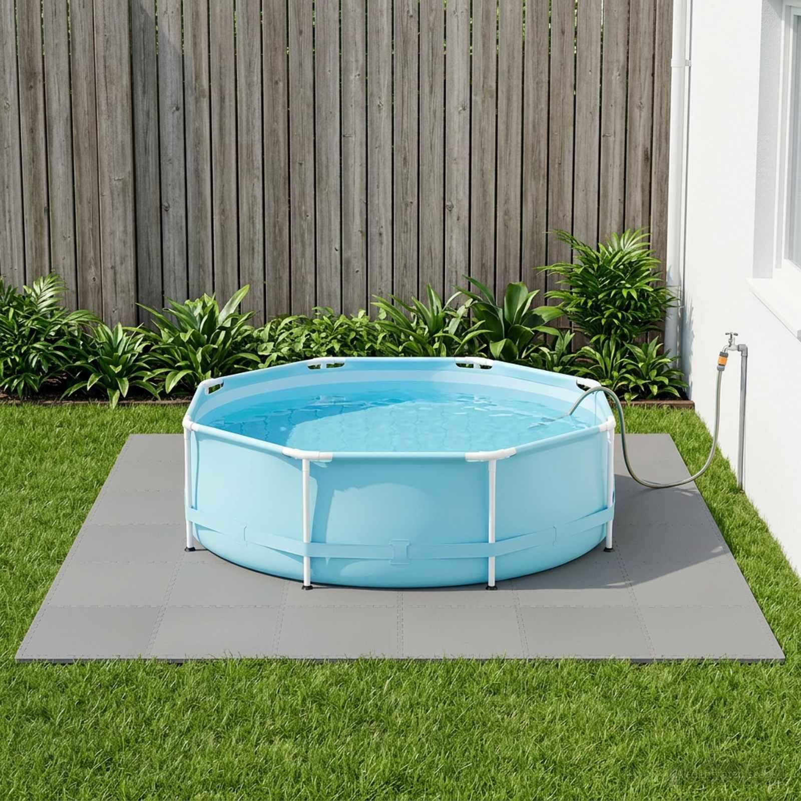 Poolbundmåtte 40 stk. grå 14,4 m² EVA skum