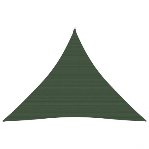 Solsejl 5 x 5 x 5 m trekantet 160 g/m² HDPE mørkegrøn