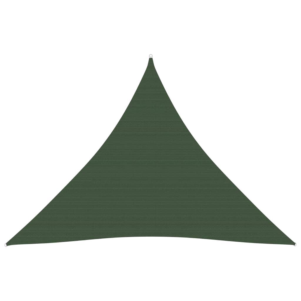 Solsejl 5 x 5 x 5 m trekantet 160 g/m² HDPE mørkegrøn