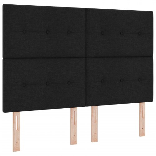 LED boksmadrasseng med madras 160 x 200 cm - sort stof