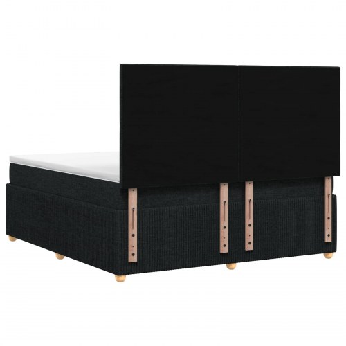 LED boksmadrasseng med madras 160 x 200 cm - sort stof