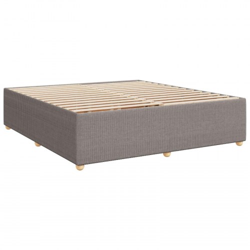 LED boksmadrasseng med madras 140 x 200 cm - gråbrun stof
