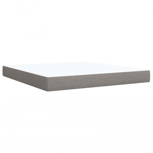 LED boksmadrasseng med madras 140 x 200 cm - gråbrun stof