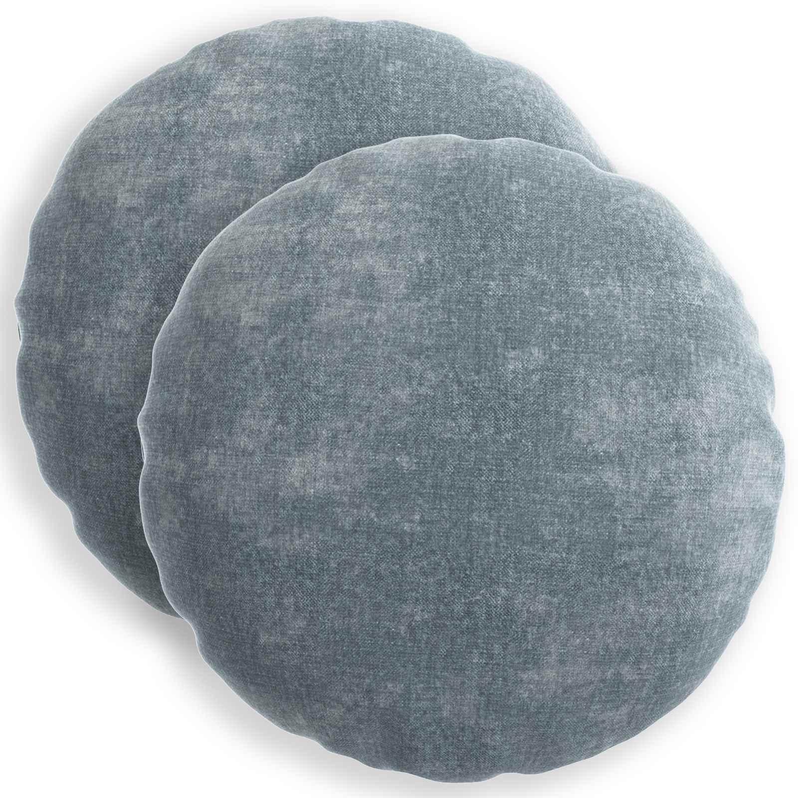 Pudebetræk 2 stk. HEERLEN lyseblå Ø 60 cm i chenille