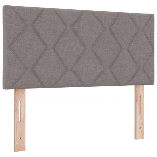 Boxmadras seng med topmadras og justerbar hovedgavl 90 x 200 cm gråbrun stof
