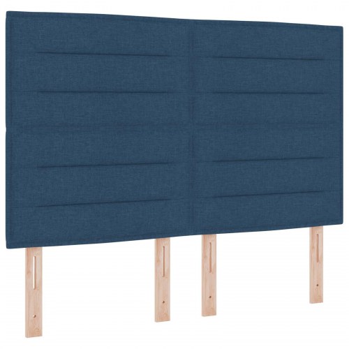 LED boksmadrasseng med madras 140 x 200 cm - blå stof