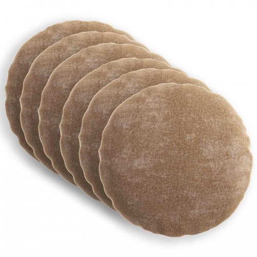 Pudebetræk 6 stk. HEERLEN brun Ø 50 cm i chenille stof