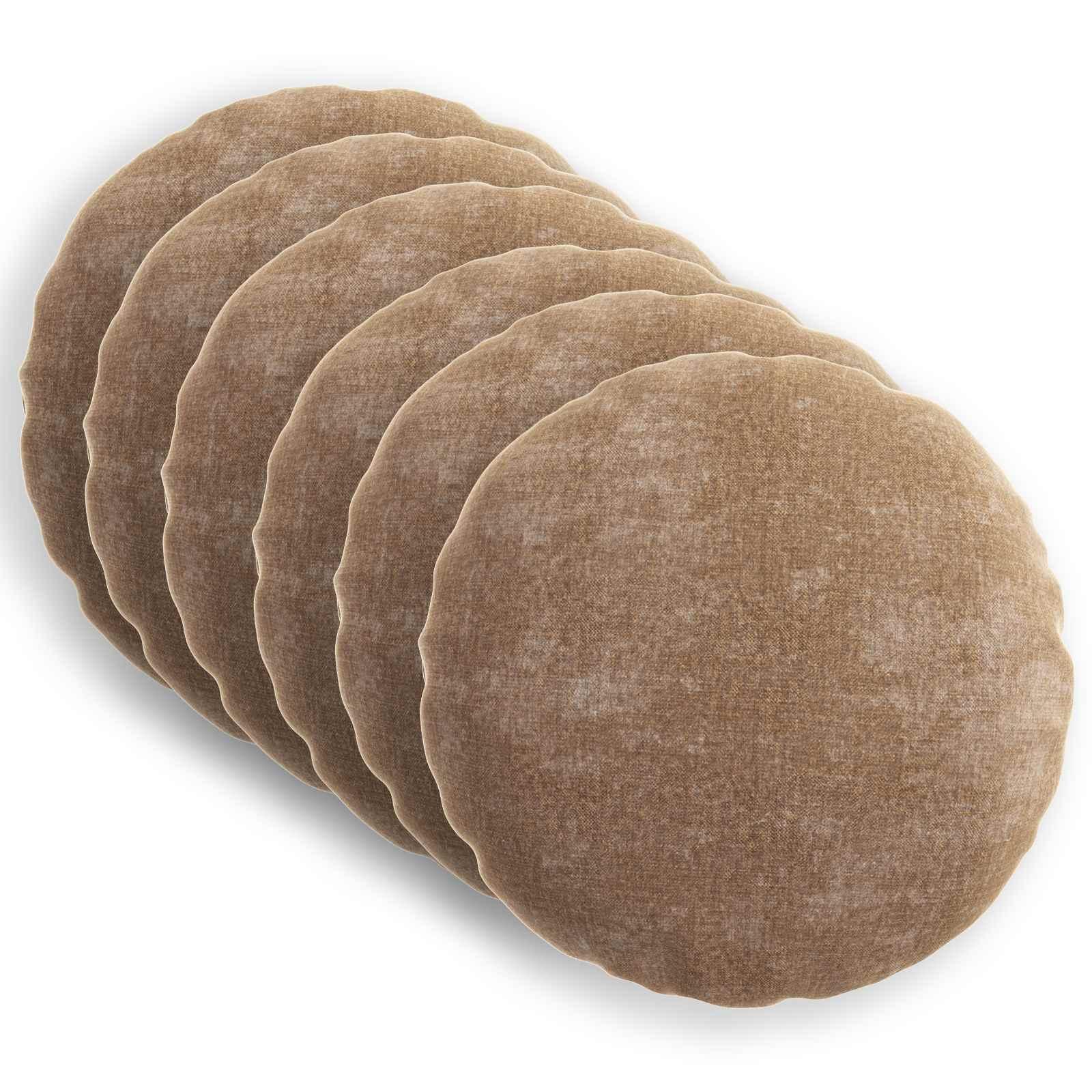 vidaXL Pudebetræk 6 stk. HEERLEN Brun Ø 50 cm Chenille Stof