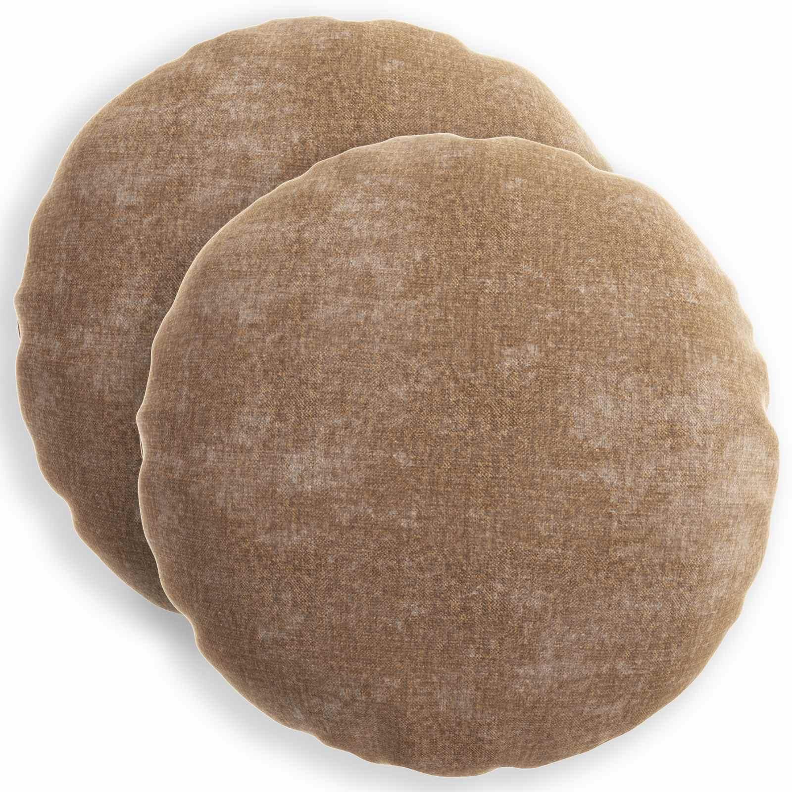 vidaXL Pudebetræk 2 stk. HEERLEN Brun Ø 50 cm Chenille Stof