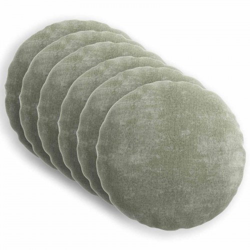 Pudebetræk 6 stk. HEERLEN grøn Ø 50 cm i chenille
