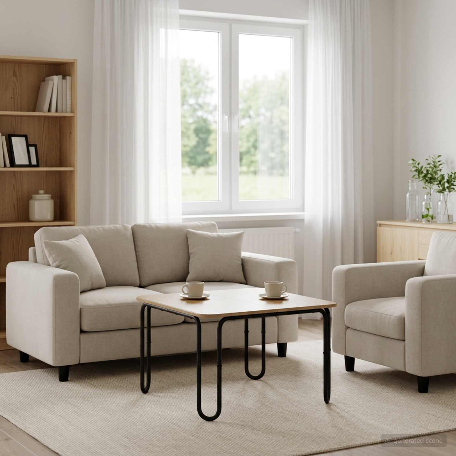 vidaXL Sofabord Artisan-eg 100 x 100 x 45 cm Konstrueret træ