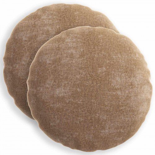 Pudebetræk 2 stk. HEERLEN brun Ø 40 cm i chenille stof