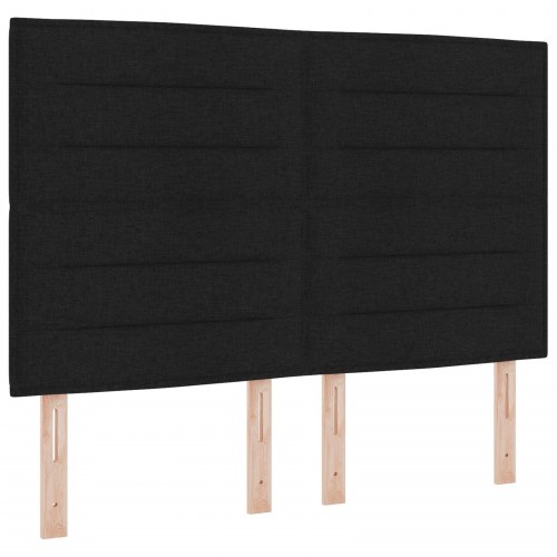 LED boksmadrasseng med madras 140 x 190 cm - sort stof