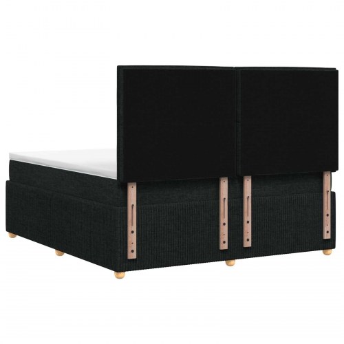 LED boksmadrasseng med madras 140 x 190 cm - sort stof