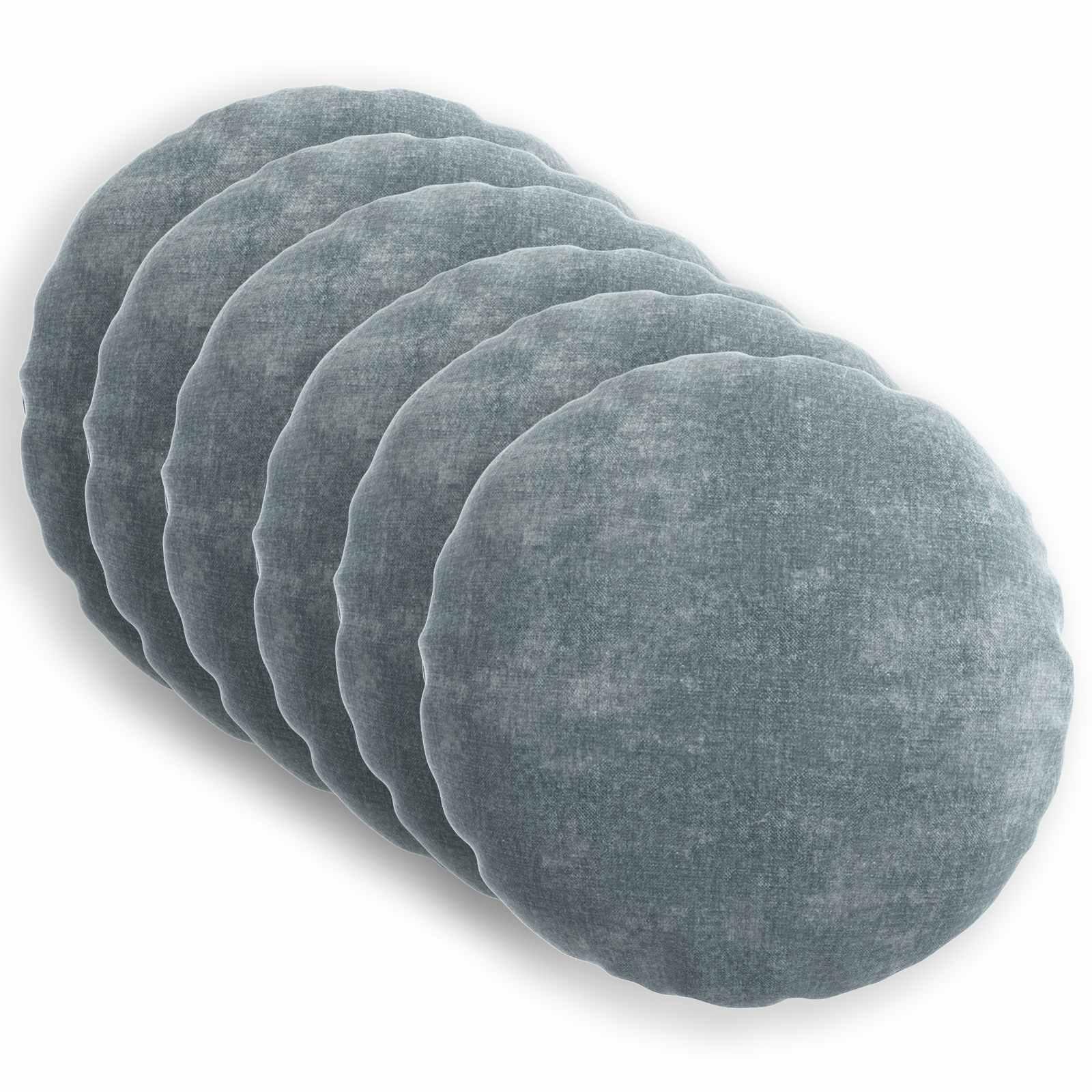 Pudebetræk 6 stk. HEERLEN lyseblå Ø 40 cm i chenille