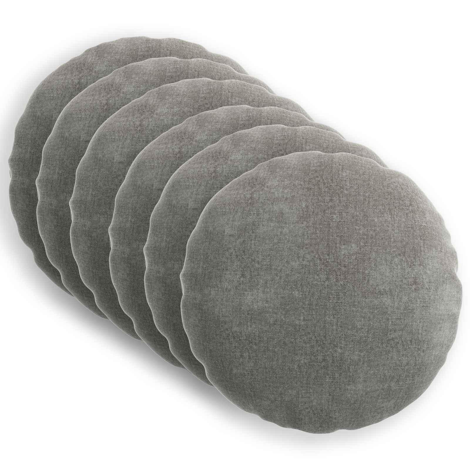 Pudebetræk HEERLEN 6 stk. mørkegrå Ø 40 cm i chenille