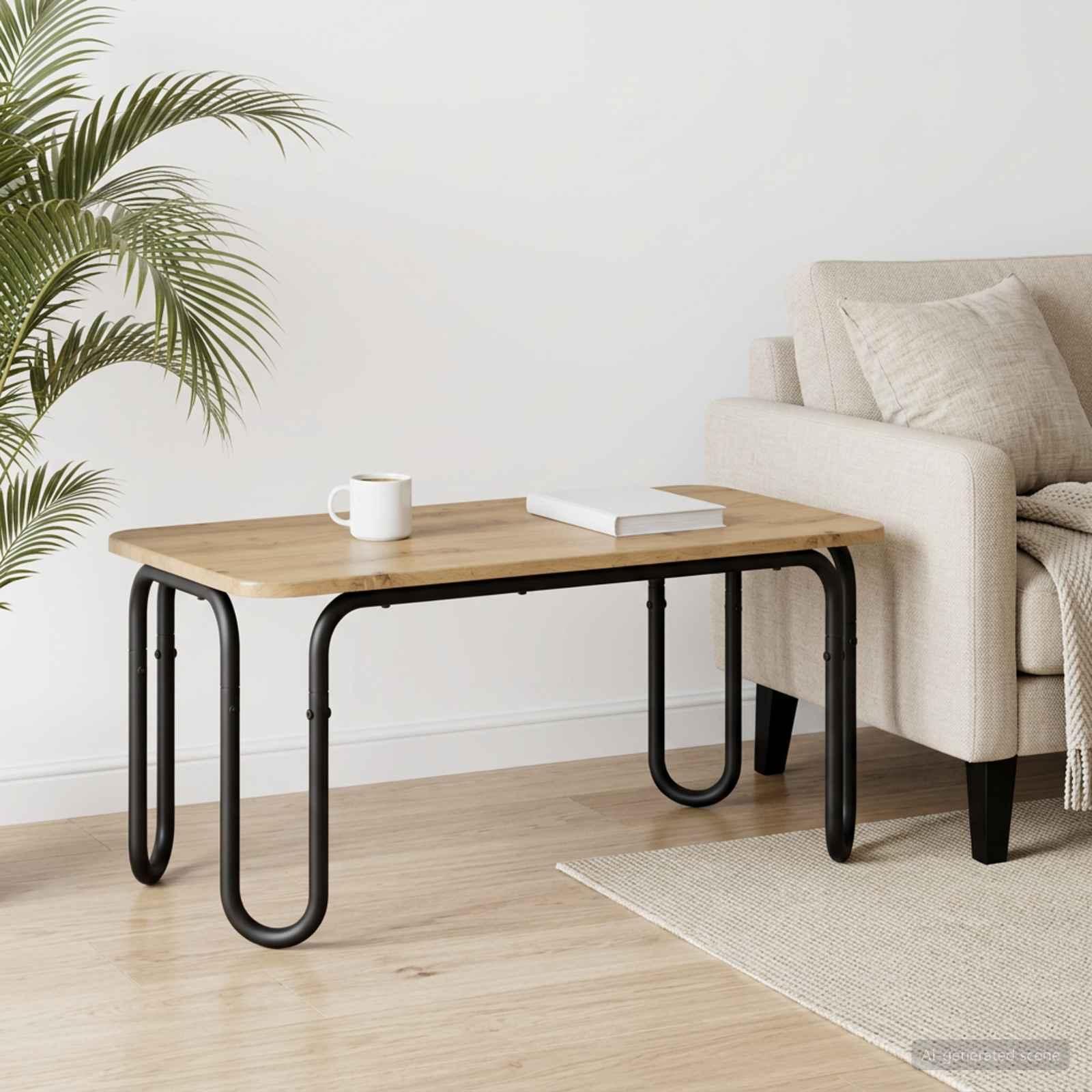 vidaXL Sofabord Artisan-eg 100 x 50 x 45 cm Konstrueret træ