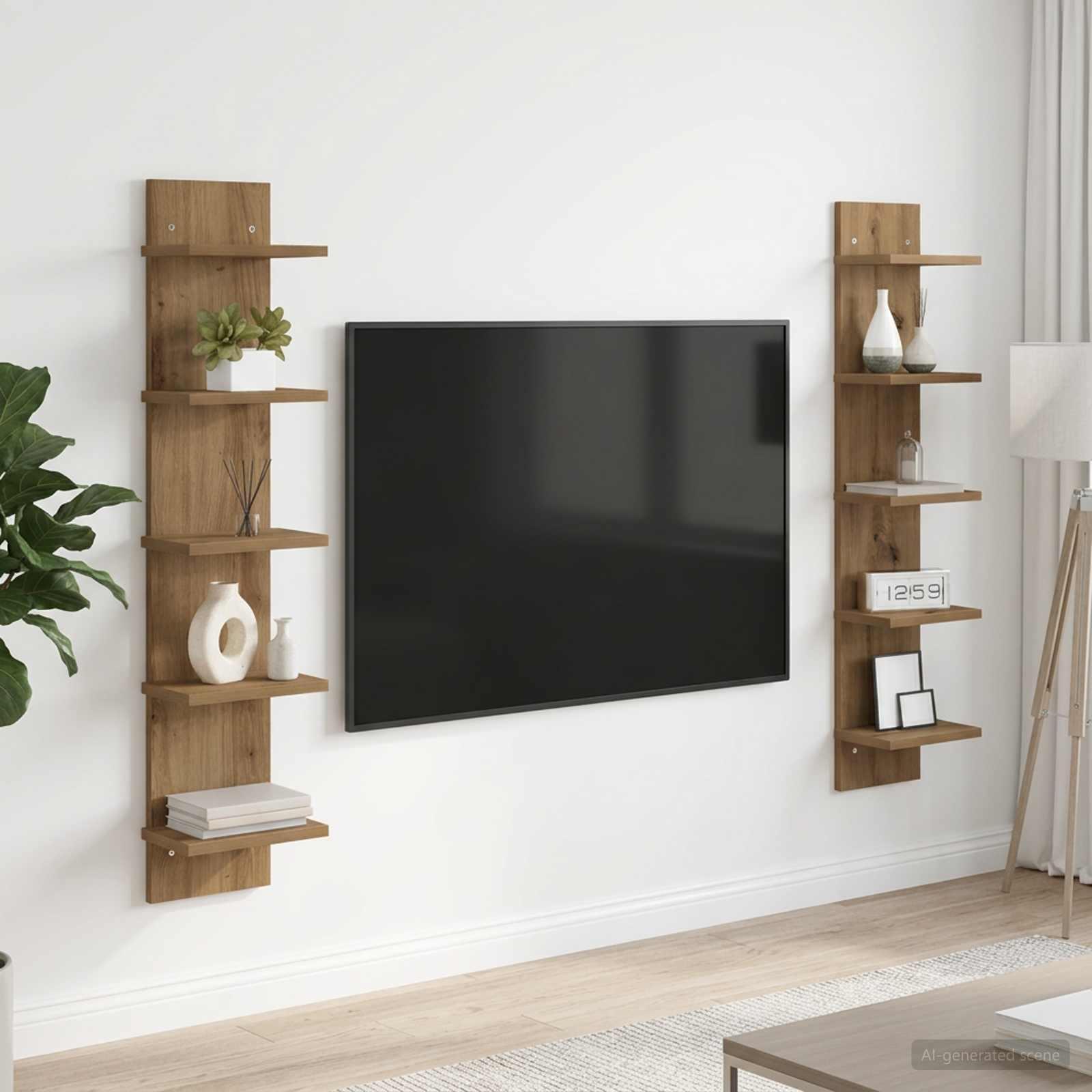 vidaXL Væghylde 2 stk. Artisan-eg 22 x 15 x 100 cm Konstrueret træ