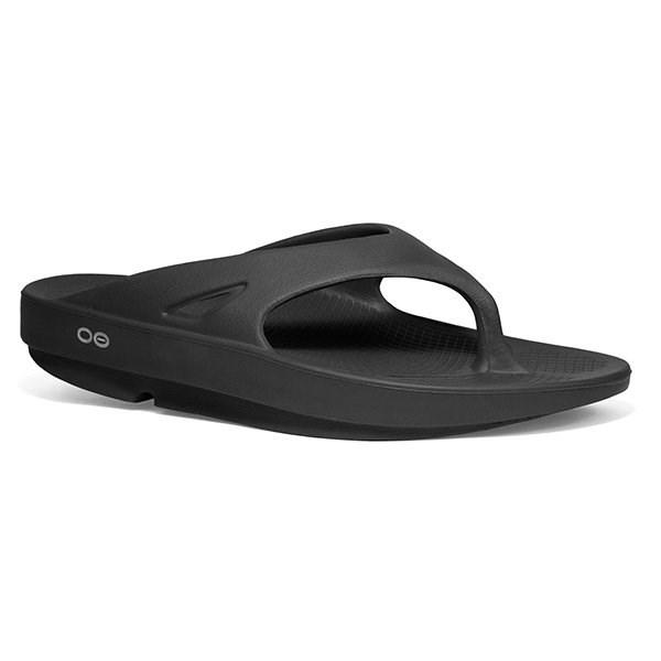 OOFOS OOriginal damesandaler med tåstrop - sort billede