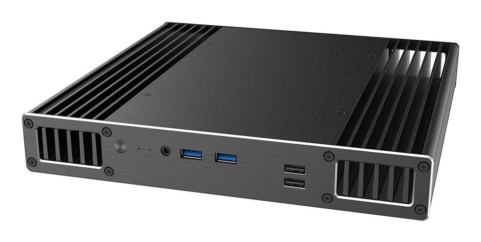 Low profile fanless case for Intel NUC 12 Pro (Wall Street Canyon). Supports VESA mounting. Accommodates 2.5" SATA HDD/SSD.